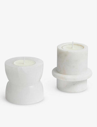 Hillerod marble candleholder set