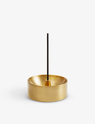 Ray marble and brass incense set