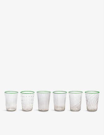 Ultralight mouthblown glass tumblers set of six