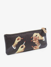 Seletti wears TOILETPAPER lipstick-print canvas cosmetic case 21cm x 9cm