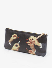 Seletti wears TOILETPAPER lipstick-print canvas cosmetic case 21cm x 9cm