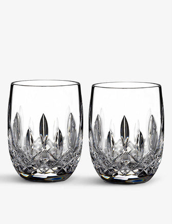 Lismore Connoisseur engraved crystal tumblers set of two