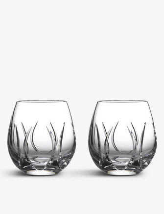 Tonn stemless crystal wine glasses set of two