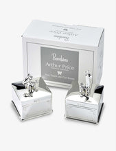 Giraffe First Hair and First Tooth silver-plated box set of two