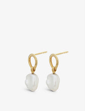 Nura Keshi 18ct recycled yellow gold-plated vermeil sterling silver and pearl drop earrings