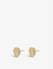 Riva Shore 18ct yellow gold-plated vermeil sterling-silver and 0.03ct round-cut diamond stud earrings