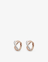 Riva 18ct recycled rose gold-plated vermeil sterling-silver and 0.03ct diamond stud earrings