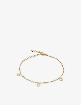 Mini Gem 18ct recycled yellow-gold plated vermeil sterling-silver and white topaz bracelet