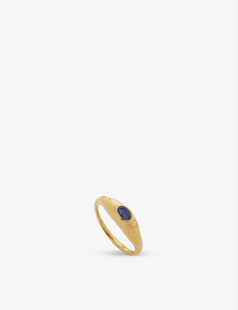 Deia 18ct yellow-gold vermeil and lapis ring