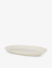 Nordic Vanilla stoneware oval plate 30cm x 17cm