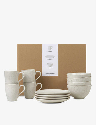 Nordic Vanilla stoneware breakfast set