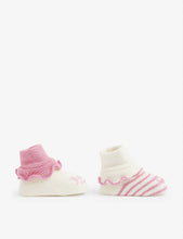 Logo-print cotton-blend booties pack of two