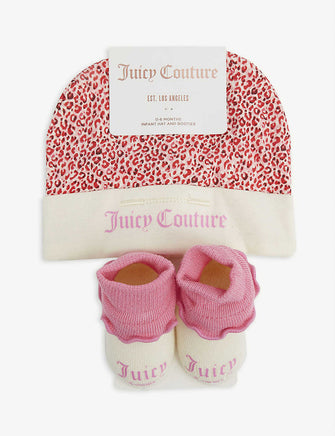 Logo-embellished ruffled stretch cotton-blend hat and socks set 0-6 months