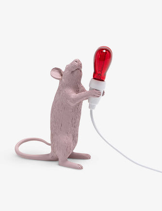 Heart-bulb resin mouse lamp 14.5cm