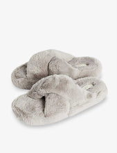 Lopply cross-over faux-fur slippers