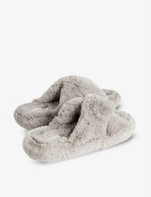 Lopply cross-over faux-fur slippers