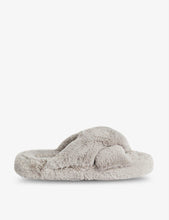 Lopply cross-over faux-fur slippers