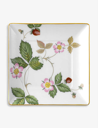 Wild Strawberry fine bone china square tray 14cm