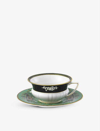 Wonderlust Emerald Forest bone china teacup and saucer