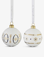 Renaissance Gold round bone china Christmas decorations set of two