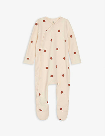 Sunkiss polka-dot organic-cotton babygrow 0-12 months