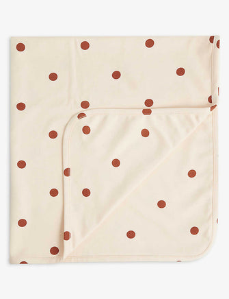 Sunkiss spot-print organic-cotton blanket 77cm x 77cm