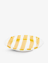 Striped circular ceramic dinner plate 16cm