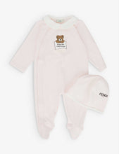 Bear-print cotton-blend set