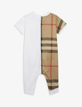 Lennox check-print cotton baby grow 1-9 months