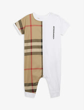 Lennox check-print cotton baby grow 1-9 months