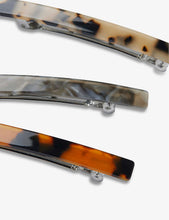 Tortoiseshell set of three resin barrette hair clips