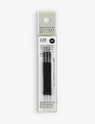 028 water-based gel pen refill pack of three 0.5mm