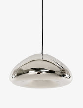 Void polished steel pendant light 30cm x 15cm