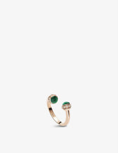 Possession 18ct rose-gold, 0.21ct brilliant-cut diamond and malachite ring