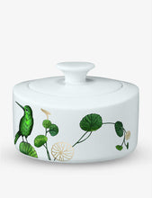 Avarua botanical-print porcelain jam pot 11.5cm