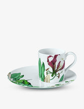 Avarua leaf-print porcelain saucer 18.5cm