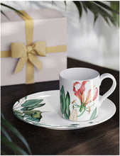 Avarua leaf-print porcelain saucer 18.5cm