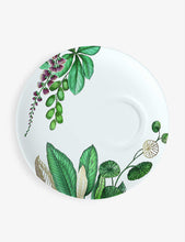 Avarua leaf-print porcelain espresso saucer 14.5cm