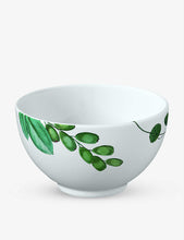 Avarua leaf-print porcelain rice bowl 11.3cm