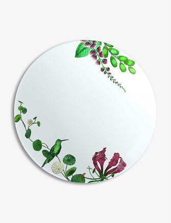 Avarua leaf-print porcelain plate 22cm