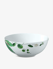 Avarua leaf-print porcelain salad bowl 23cm