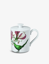 Avarua bone porcelain mug with lid 11cm