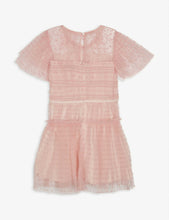 Dot pleated mesh mini dress 3-12 years