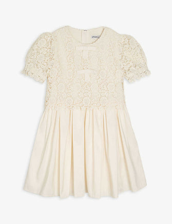 Floral-bow lace dress 3-12 years