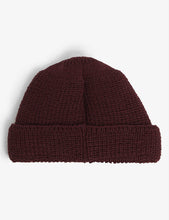 Logo-embroidered wool beanie hat