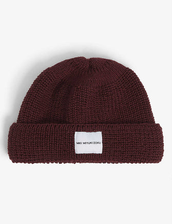 Logo-embroidered wool beanie hat