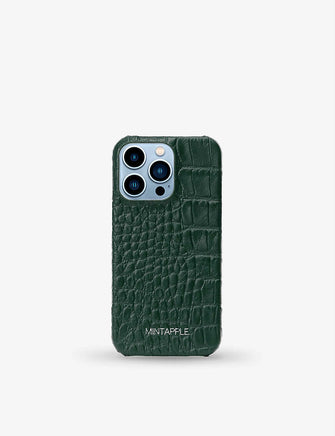 Alligator-embossed leather iPhone 13 Pro case