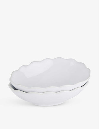 Portobello scalloped serving bowls set of two