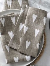 Heart-print set of four cotton napkins