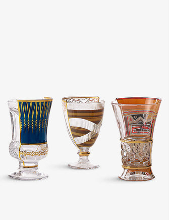 Hybrid Pannotia printed cocktail glasses set of three